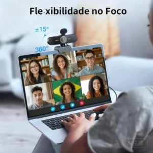EMEET Nova 4K Webcam 1080P 60Fps Camera Para Pc Streaming Microfone Kit Viedeo Conferencia Foco Automático Preto - Imagem 4