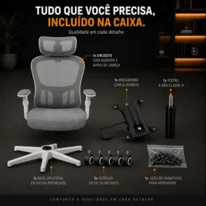 Cadeira Escritório Ergonômica Maat Brand Suporte Lombar Nr17 - Imagem 10