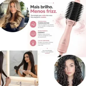 Escova Secadora alisadora e modeladora Britânia BEC07R 4 Em 1 1300W Rosa - Imagem 4
