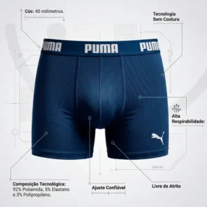 Kit 3 Cuecas Boxer Puma Sem Costura Microfibra Premium - Imagem 2