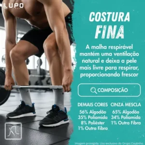 6 Pares Meias Lupo Sport Cano Médio Alto Academia Original - Imagem 7