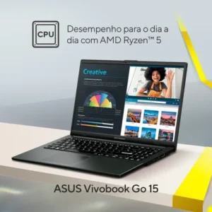 Notebook ASUS VivoBook Go 15 AMD Ryzen 5 7520U 8GB 512GB SSD KeepOS Tela 15,6" FHD Mixed Black - E1504FA-NJ732 - Imagem 4