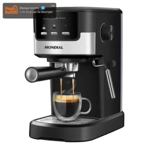 Cafeteira Espresso Dolce Crema 20 Bar Mondial Preto/Inox 1200W C-21-E-CNP - Imagem 1