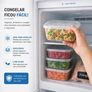 Kit 10 Potes Marmita Fitness 300ml Bpa Free Microondas - Imagem 7