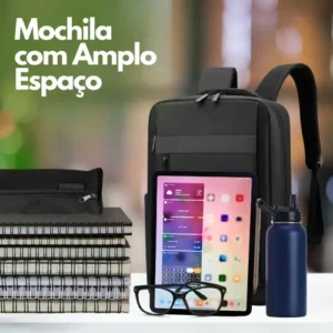 Mochila Bolsa Para Notebook 15.6 Executiva Modelo Premium Saída Usb Polares Cor Preto - Imagem 4
