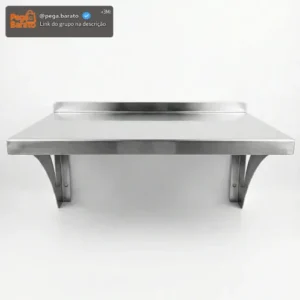 Prateleira Inox 90x26cm Aço Inoxidável Industrial Reforçada - Imagem 1