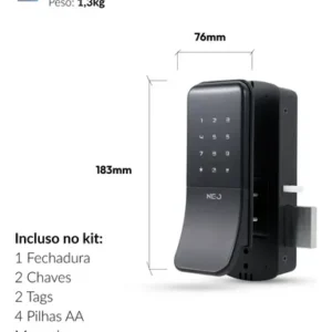 Fechadura Digital Inteligente Stark Sobrepor Wi-FI Biometria Preto Cod: 360535871 Neo Avant - Imagem 10