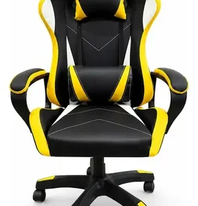 Cadeira De Escritório Gamer Python Fly Ergonômica Estofado Couro Sintético Reclinável Altura Ajustável Cor Amarelo - Imagem 3