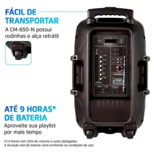 Caixa Amplificada Mondial CM-650-N 650W Bluetooth MIC Guitar - Imagem 3