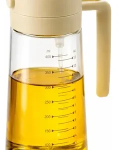 Garrafa Spray E Dosador De Oleo Azeite Vidro Cozinha 470ml Transparente-cor Da Tampa - Imagem 2