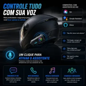 Kit 2 Intercomunicador Moto V6 Bluetooth Para Capacete - Imagem 8