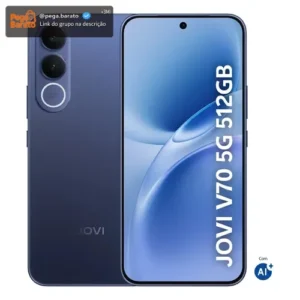 Smartphone JOVI V70 5G Câmera 200MP 512GB de Memória 16GB RAM (8GB + 8GB RAM expansível) Bateria de 7000mAh, Processador Octa-Core, Pacote de Benefícios com troca de tela grátis - Azul Safira - Imagem 1
