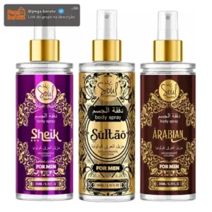 Kit Body Splash Arabe C/3un 200ml Perfume Masculino De Luxo - Imagem 1