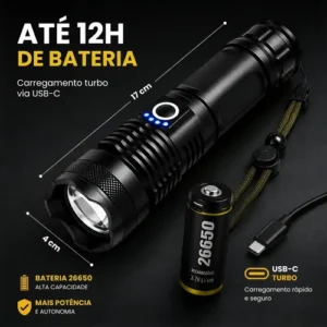 Lanterna Tática Militar T9 Mais Forte Do Mundo Potente Led Recarregável - Imagem 6