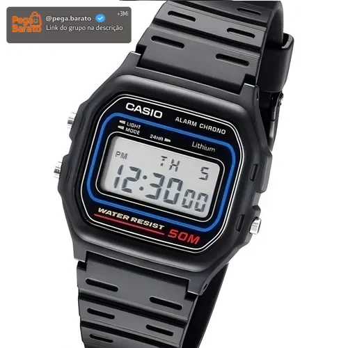 Relógio Casio Masculino Digital Preto de Resina W-59-1VQ