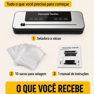 Seladora A Vácuo 120w Painel Digital Bivolt + 10 Sacos - Imagem 9