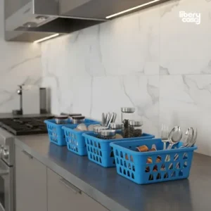 Kit 10 Cestos Organizador De Plástico Rosa Multiuso Gaveta - Imagem 10