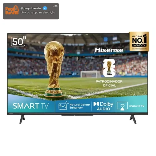 Hisense Smart TV FHD 50" Polegadas 50A4NV com HDR10, DTS Virtual X, Compatibilidade Alexa e Google Home