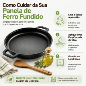 Frigideira De Ferro Fundido 28cm Para Bifes E Grelhados - Imagem 8