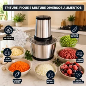 Multiprocessador Alimento Moedor Triturador Eletrico 2l Inox - Imagem 4