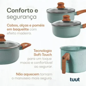 Jogo De Panelas Cerâmico Triplo Indução Tuut Ecoglid 8 Peças Cor Marble - Imagem 9