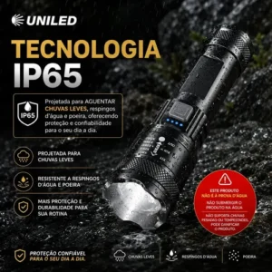 Lanterna Militar Tatica LED Mais Forte do Mundo Potente Zoom Telescópico Alto Brilho Resistente Agua Sitio Fazenda UNILED - Imagem 10