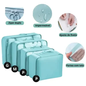 Organizador De Malas Bolsas De Viagem Kit Necessaire 7 Peças - Imagem 8