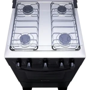Fogão 4 Bocas Atlas Coliseum Plus Preto A Gás com Mesa de Inox e Forno de 50 Litros Acendimento Manual - Imagem 3