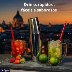 Coqueteleira Inox 800 Ml Com Peso Profissional Boston 2 Peças Bar Bartender Coquetéis - Efigen - Imagem 6