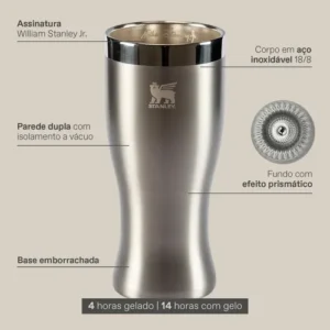Copo Térmico Stanley Pilsner Glass Happy Hour Pale Stone 444ml - Imagem 5