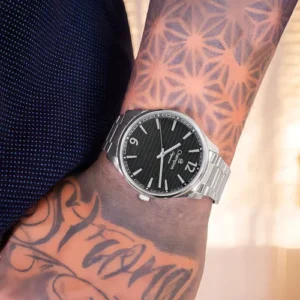 Relógio Masculino Champion CN27670T Cor da Correia Prateado com Fundo Preto Prova D´Agua 50 Metros Minimalista - Imagem 6