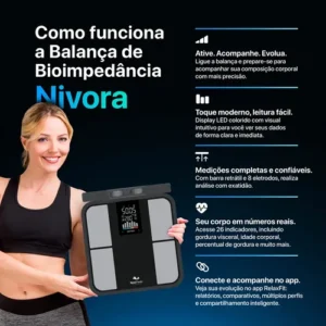 Balança De Bioimpedância 8 Sensores Relaxmedic Digital Preto - Imagem 4