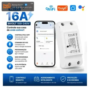 Forestory Interruptor Inteligente Wifi Relé Wi-fi Automação Residencial Alexa Google 16a Alexa Tuya Smart Life Google Assistant Automação Residencial Relé Wi-fi Branco 100-240v - Imagem 1