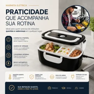 Marmita Elétrica Carro/casa 12v/24v/110v/220v Portatil - Imagem 3