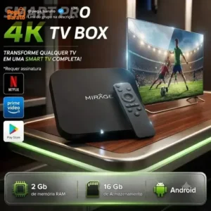Tv Box Mirage Smart Pro 4k Android Wi-fi 5g Tv Youtube Netflix Aqp Preto Padrão - Imagem 1