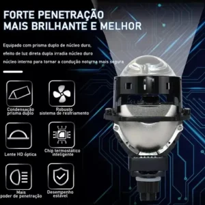 Par Projetor Bi Led Universal Retrofit 3 Polegadas H7 H4 H11 - Imagem 7