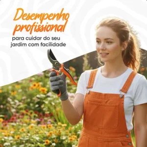Alicate Tesoura Poda Profissional Aço Inox Corte Galhos Duros Jardim Frutíferas Cabo Confortável Ergonômico Resistente - Marca: Smart Tools® - Imagem 6