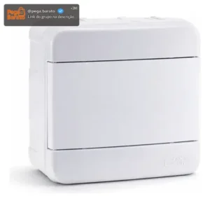 Quadro de Distribuição 4 disjuntor DIN elétrica sobrepor Forceline Branco - Imagem 1