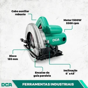 Serra Circular 185mm 7.1/4 1500w Dca Amy03-185s Industrial - Imagem 6