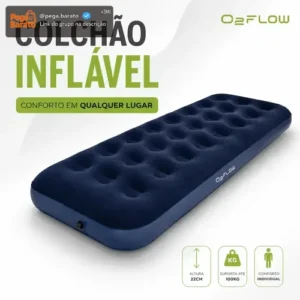 Colchão Inflável Solteiro Multiuso Aveludado Blackone - Imagem 1