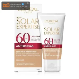 Protetor Solar Facial Antirrugas Com Cor Claro Universal Uniforme Fps60 40g L'oréal París - Imagem 1