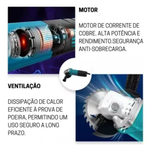 Esmerilhadeira Lixadeira Angular 880w 115mm 11000rpm - Imagem 10
