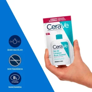 Refil Gel de Limpeza Facial Antiacne Pele Oleosa, Acne Control CeraVe, 227g - Imagem 4