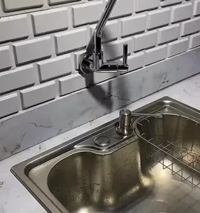 Torneira De Cozinha Pia Parede Bica Móvel Giratória Abs - Imagem 2