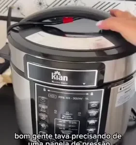 Panela de Pressão Elétrica 5 Litros Aço Inox Preto Multifuncional Kian Ppe 101 - Imagem 3