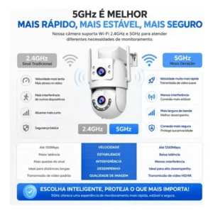Câmera de Segurança IP 4k UHD , Wi-Fi 2.4G/5G Dual Band, Dupla Lentes 2 Em 1 Vigilancia, com Sirene, Visão Noturna Colorida, Controle por App, IP66 Prova D'água, Cor Branca-Jooan - Imagem 3