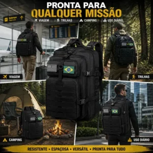 Mochila Masculina Tatica 50l Impermeavel Militar Reforçada - Imagem 9
