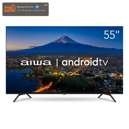 Smart TV AIWA 55” Android 4K Borda Ultrafina Dolby Vision&Atmos AWS-TV-55-BL-01-A
