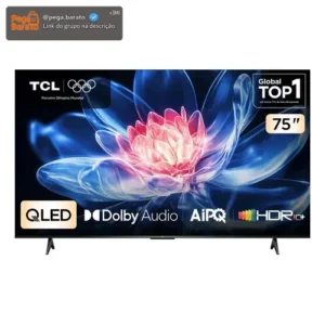 TCL, Smart TV 75" T6C, 4K QLED, Tela HVA, HDR10+ e Google TV - Imagem 1