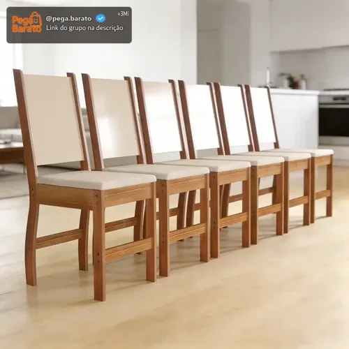 Kit 6 Cadeiras Estofadas Reforçadas Para Mesa Sala De Jantar - Blue Moby